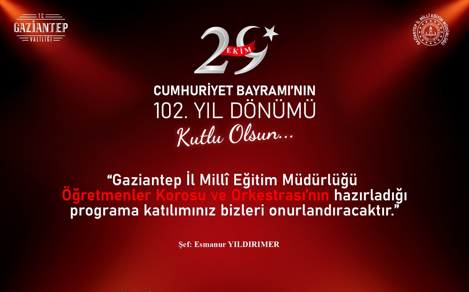 Cumhuriyet Bayramı’nın 102. Yıl Dönümü Programı