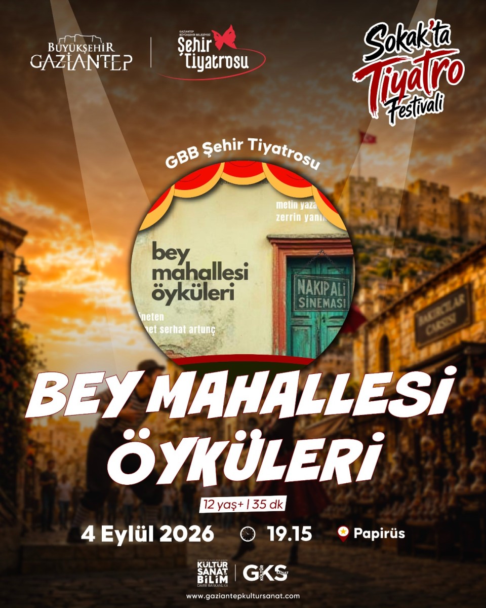 Gbb Tarafından Düzenlenen 1. Sokak’ta Tiyatro Festivali, Kapsamında 'Bey Mahallesi̇ Öyküleri̇ 'Gbb Şehir Tiyatrosu 4 Eylül 2026 Tarihlerinde Bey Mahallesi’nde Sanatseverlerle Buluşuyor.
